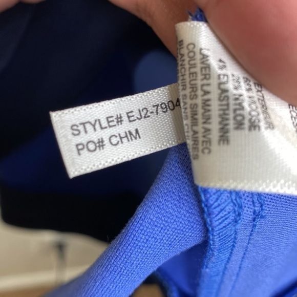 Eliza J NWT Fit to Flare Navy Color block Dress Size 10 - Picture 8 of 12